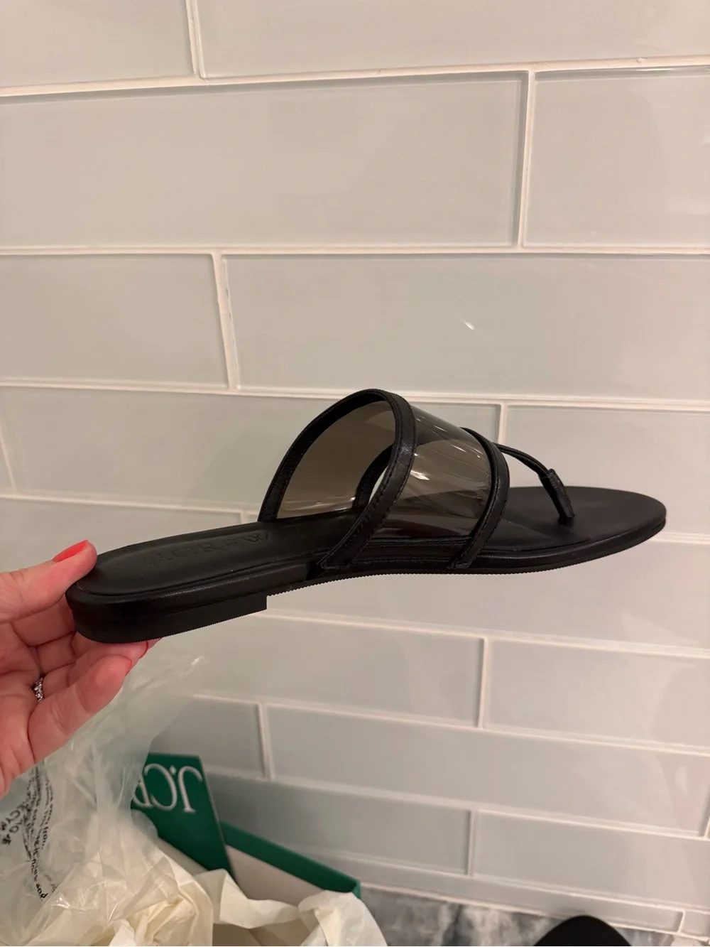 NWT JCrew Audrey Jelly and Leather Thong Sandals in size 7.5